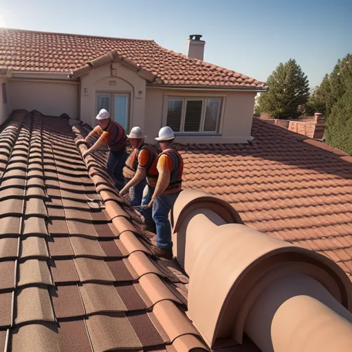 Szakember egy modern tetőn dolgozik